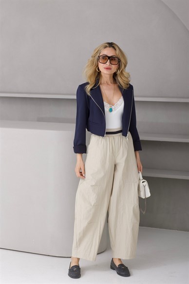 Bej Ribana Detay Pantolon