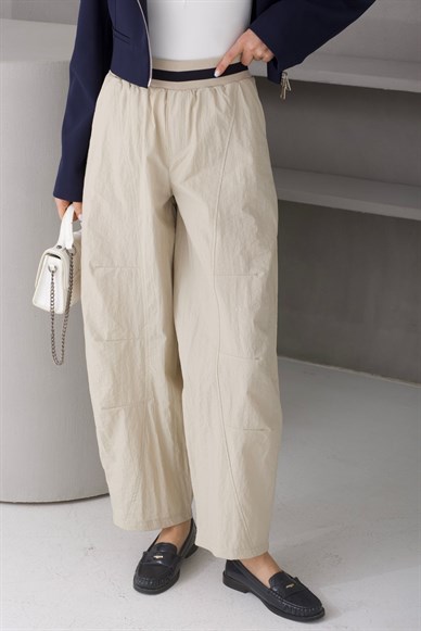 Bej Ribana Detay Pantolon