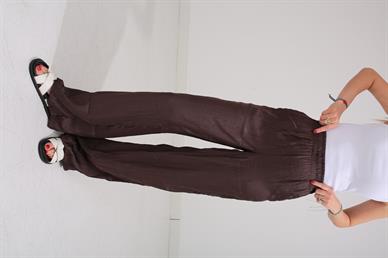 Beli Lastikli Kahve Kraşlı Pantolon