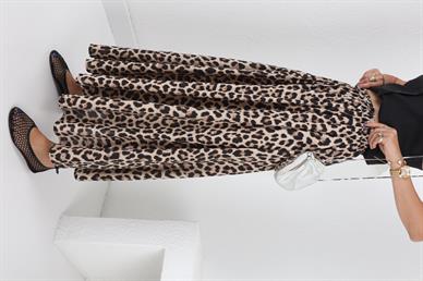 Beli Lastikli Leopar Desen Kloş Etek