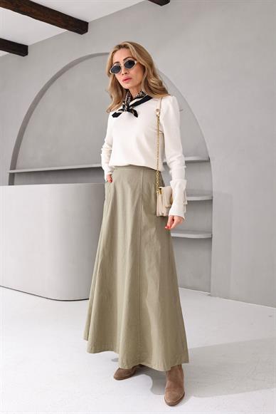 Beli Lastilki Cepli Kloş Paraşüt  Etek(1094-00)