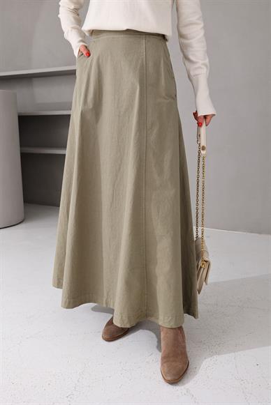 Beli Lastilki Cepli Kloş Paraşüt  Etek(1094-00)