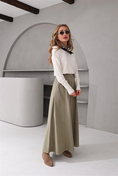 Beli Lastilki Cepli Kloş Paraşüt  Etek(1094-00)