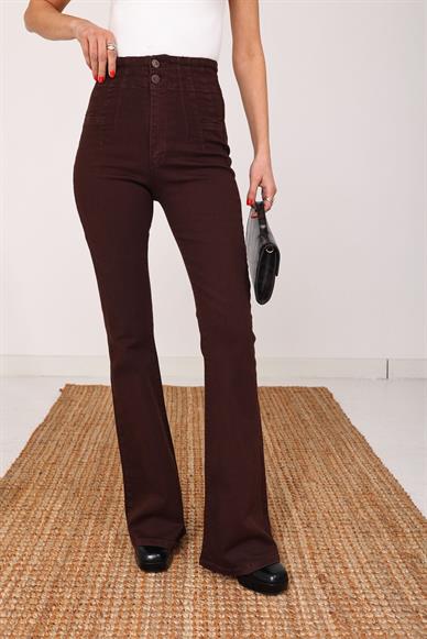 Beli Pileli Full Likra İspanyol Paça Jean(7021-00)