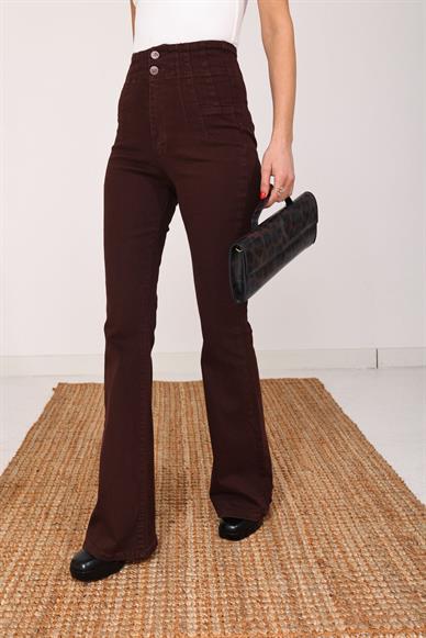 Beli Pileli Full Likra İspanyol Paça Jean(7021-00)