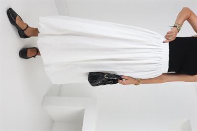 Beyaz Uzun Astarlı Balon Etek