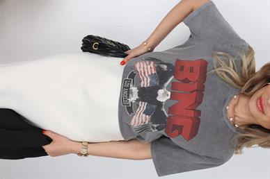 Bing Baskılı Yıkamalı Basic tshirt