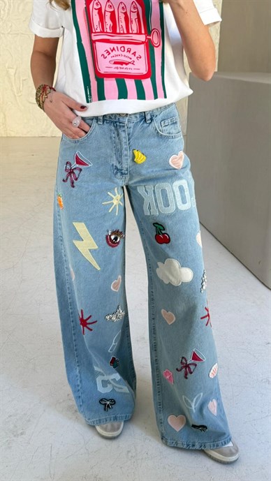 Bisiklet Yaka Balık  Baskılı Tshirt