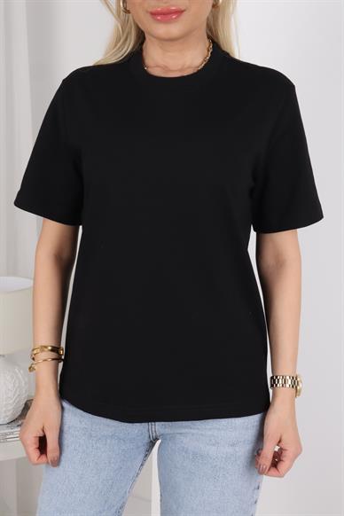 Bisiklet Yaka Basic Siyah Kısa Tshirt