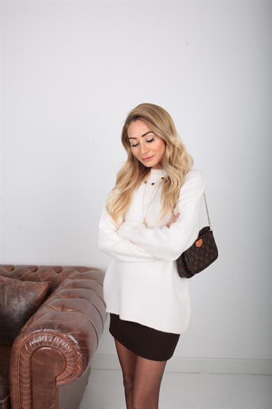 Bisiklet Yaka Ekru Basic Kazak