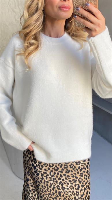 Bisiklet Yaka Ekru Kazak