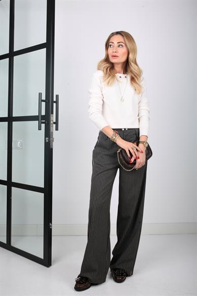 bisiklet Yaka Ekru Kısa Basic Kazak