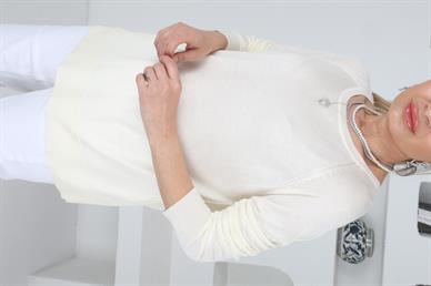 Bisiklet Yaka Ekru Mevsimlik Triko