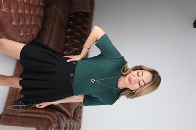 Bisiklet Yaka Haki Basic Tshirt