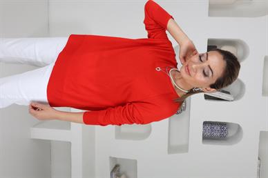 Bisiklet Yaka Kırmızı Mevsimlik Triko