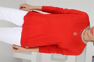 Bisiklet Yaka Kırmızı Mevsimlik Triko