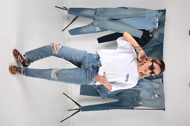 Bisiklet Yaka Ön Arka Yazı Baskılı Tshirt