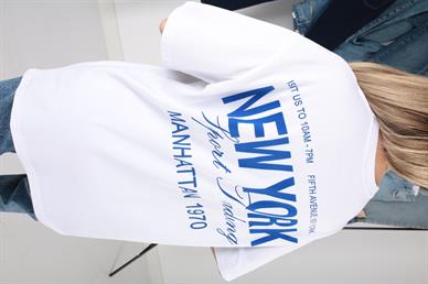 Bisiklet Yaka Ön Arka Yazı Baskılı Tshirt