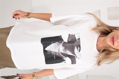 Bisiklet Yaka Zincir Detay Tshirt