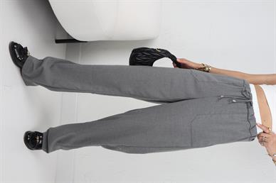 Bokser Detay Gri Palazzo Pantolon