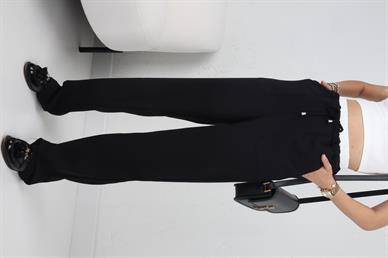 Bokser Detay Siyah  Palazzo Pantolon