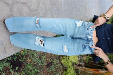 Bol Yırtıklı Geniş Paça Jean