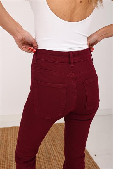 Bordo Likralı İspanyol Paça Jean(867-82)