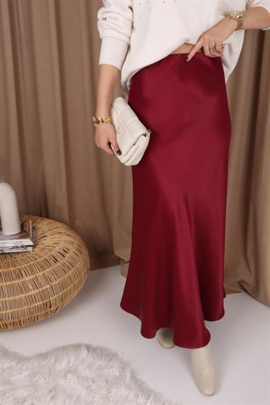 Bordo Maxi Boy Saten Etek