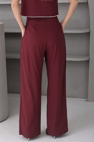 Bordo Yelek Pantolon Takım
