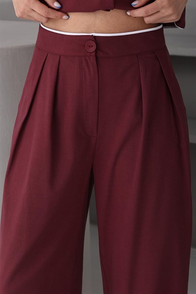 Bordo Yelek Pantolon Takım