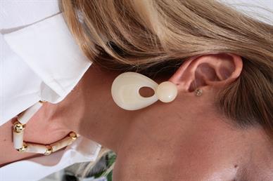 Boru Boncuklu Gold Detay Kolye