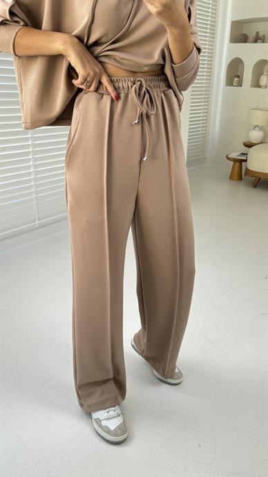 Camel Kapişonlu Modal Kumaş Spor Takım