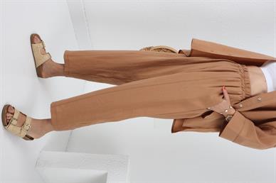 Camel Tensel kumaş Gömlekli Takım