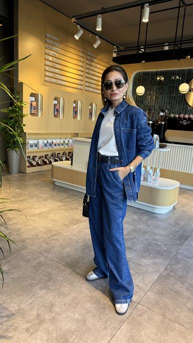 Cep Detay Jean Gömlek