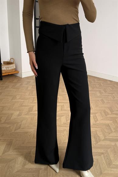 Çift Kemer Siyah Pantolon