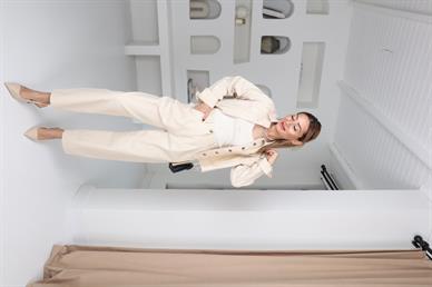 Crop Gömlekli Gabardin Takım