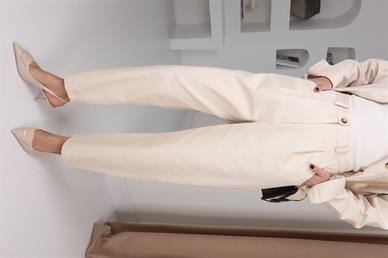 Crop Gömlekli Gabardin Takım