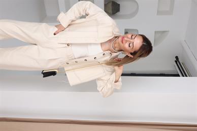 Crop Gömlekli Gabardin Takım