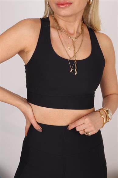 Cross Strap Siyah Spor Büstiyer