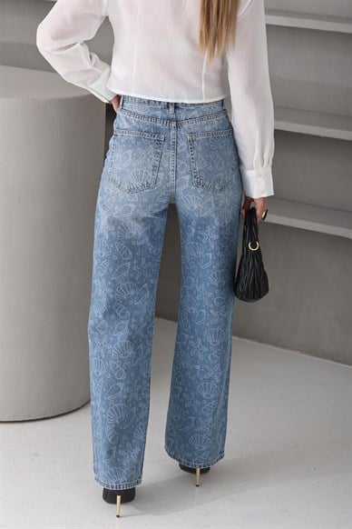 Deniz Kabuğu Baskılı Palazzo Jean (4699)