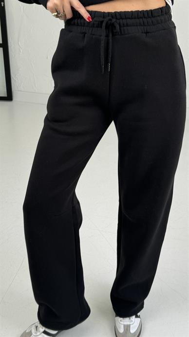 Dik Yaka Yarım Fermuar Siyah Eşofman Takımı