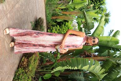 Düğme Detay Kraşlı Pembe Saten Elbise