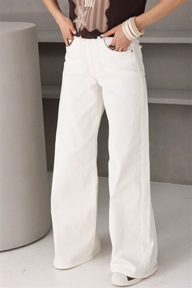 Ekru Geniş Paça Jean(4858-101)