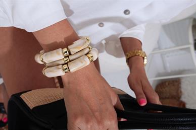 Ekru Mermer Desenli Bileklik