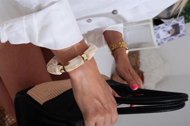 Ekru Mermer Desenli Bileklik