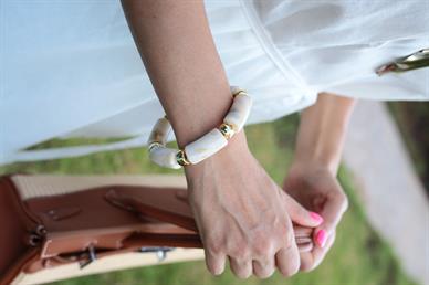 Ekru Mermer Desenli Bileklik