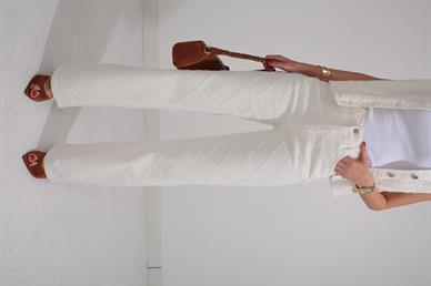 Ekru Yelekli Denim Takım