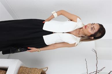 Fermuar Detay Beyaz Yelek