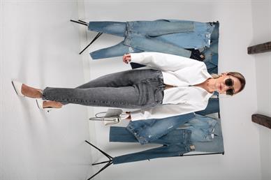 Fermuar Detay  Ekru Crop Gömlek