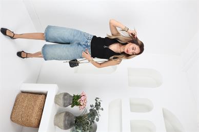 Fermuar Detay Siyah Fitilli Triko